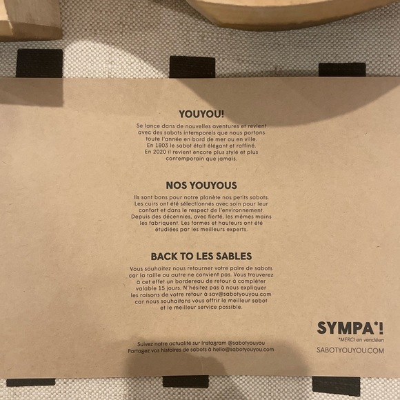 Sabot YouYou Checkered Calf Hair Handmade Clog Heels - Picture 7 of 8